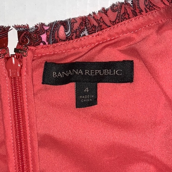 NWOT Banana Republic Red Paisley Print Midi Summer Dress - Size 4 - Picture 6 of 9